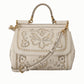 Elegant White Sicily Leather Shoulder Bag