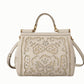 Elegant White Sicily Leather Shoulder Bag