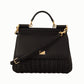 Elegant Black Weaved Medium Sicily Bag