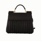 Elegant Black Weaved Medium Sicily Bag