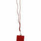 Red Leather Cardholder with Neck Strap