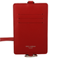 Red Leather Cardholder with Neck Strap