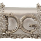 Elegant Silver Leather Shoulder Bag