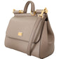 Elegant Beige Sicily Medium Leather Bag