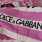 Elegant Pink Striped Beach Towel