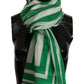 Elegant Striped Cotton Scarf with Logo Print