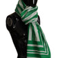 Elegant Striped Cotton Scarf with Logo Print