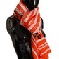 Elegant Striped Cotton Scarf with Logo Print