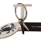 Elegant White Leather Keychain