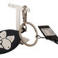 Elegant Black Leather Silver-Toned Keychain
