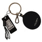 Elegant Black Leather Designer Keychain