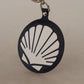 Chic Black Leather Keychain with Silver Accents