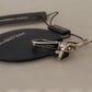 Chic Black Leather Keychain with Silver Accents