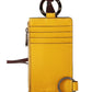 Elegant Yellow Leather Card Holder with Strap