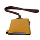 Elegant Yellow Leather Card Holder with Strap