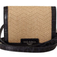 Elegant Beige Mini Bifold Wallet with Strap