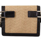 Elegant Beige Mini Bifold Wallet with Strap