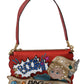 Elegant Red Leather Shoulder Purse Clutch