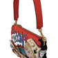 Elegant Red Leather Shoulder Purse Clutch