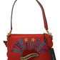 Elegant Red Leather Shoulder Purse Clutch