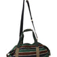 Sophisticated Striped Linen-Leather Travel Bag