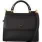 Elegant Black Leather Sicily Shoulder Bag