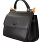 Elegant Black Leather Sicily Shoulder Bag