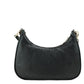 Cora Black Pebbled Leather Large Zip Pouchette Crossbody Handbag