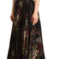 Floral Silk Off-Shoulder Long Dress