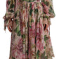 Elegant Silk Floral Maxi Dress