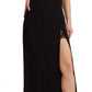 Elegant Black V-Neck Sheath Midi Dress