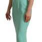 Mint Green Sheath Dress with Square Neck