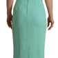 Mint Green Sheath Dress with Square Neck