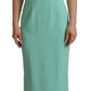 Mint Green Sheath Dress with Square Neck