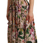 Elegant Floral Maxi Dress in Beige