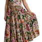 Elegant Floral Maxi Dress in Beige