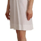 Elegant White Cotton Shirt Dress