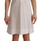 Elegant White Cotton Shirt Dress