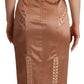Elegant Beige Corset Midi Silk Dress
