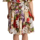 Elegant Beige Open Shoulder Floral Dress