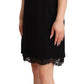 Elegant Lace Detail Mini Dress in Black