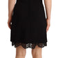Elegant Lace Detail Mini Dress in Black