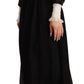 Elegant Black and White A-Line Dress with Ruffles