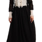 Elegant Black and White A-Line Dress with Ruffles