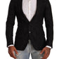 Elegant Floral Martini Black Blazer