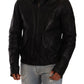 Elegant Black Bomber Leather Jacket