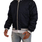 Elegant Dark Blue Bomber Jacket