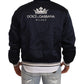 Elegant Dark Blue Bomber Jacket