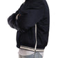 Elegant Dark Blue Bomber Jacket