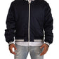 Elegant Dark Blue Bomber Jacket